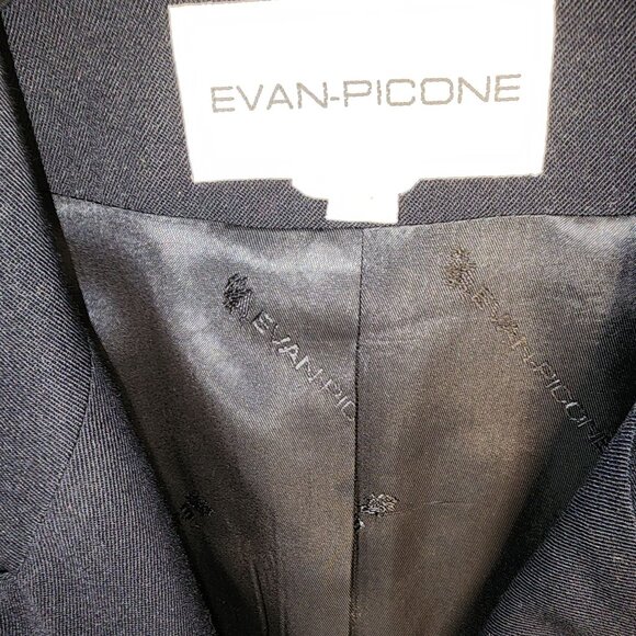 Evan-Picone Women's Blazer Jacket Black Crest Embroidery Button Closure Size 10 - Picture 6 of 7